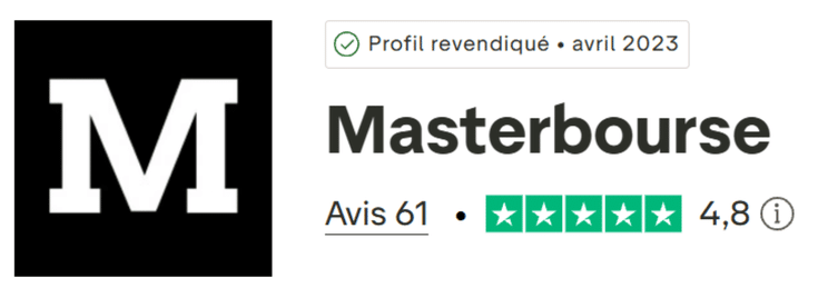 MasterBourse sur Trustpilot : 61 avis, 4,8 sur 5